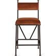 Meridian Furniture Monarch Cognac Velvet Upholstered Counter Stool (Set of 2)