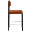 Meridian Furniture Monarch Cognac Velvet Upholstered Counter Stool (Set of 2)