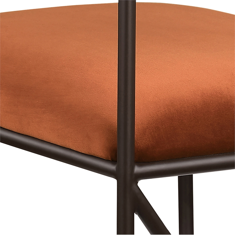 Meridian Furniture Monarch Cognac Velvet Upholstered Counter Stool (Set of 2)