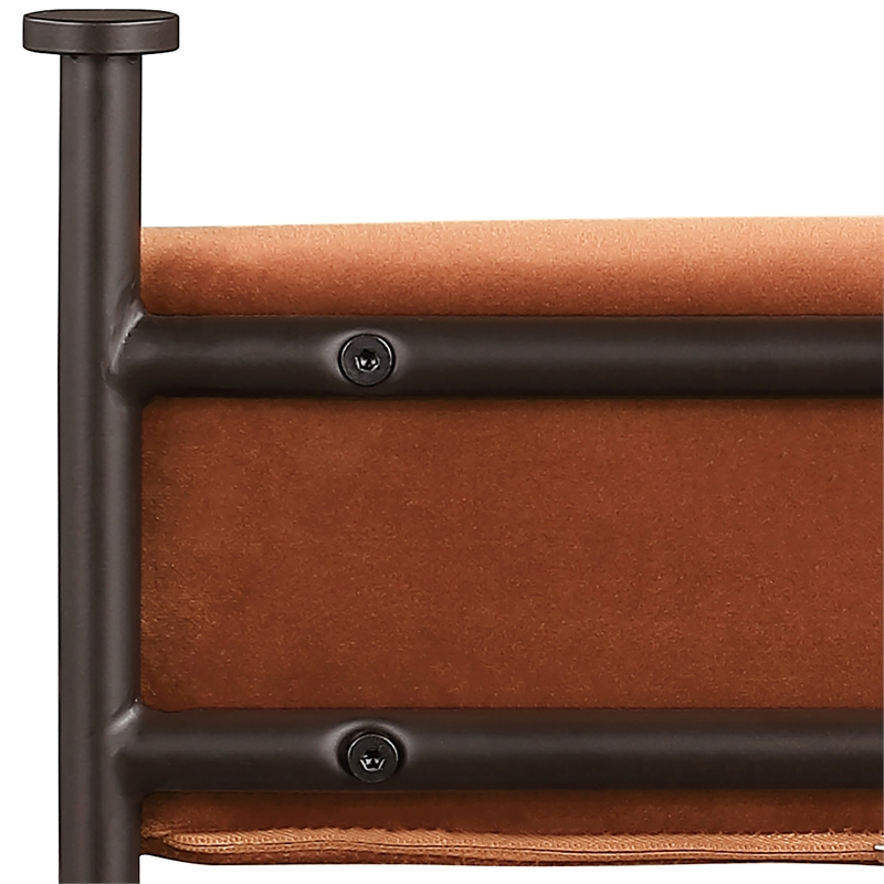 Meridian Furniture Monarch Cognac Velvet Upholstered Counter Stool (Set of 2)