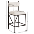 Meridian Furniture Monarch Cream Velvet Upholstered Counter Stool (Set of 2)