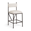 Meridian Furniture Monarch Cream Velvet Upholstered Counter Stool (Set of 2)