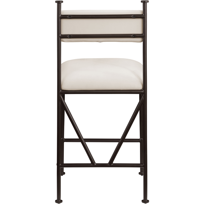Meridian Furniture Monarch Cream Velvet Upholstered Counter Stool (Set of 2)
