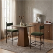 Meridian Furniture Monarch Green Velvet Upholstered Counter Stool (Set of 2)