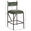 Meridian Furniture Monarch Green Velvet Upholstered Counter Stool (Set of 2)