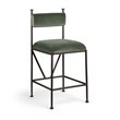 Meridian Furniture Monarch Green Velvet Upholstered Counter Stool (Set of 2)