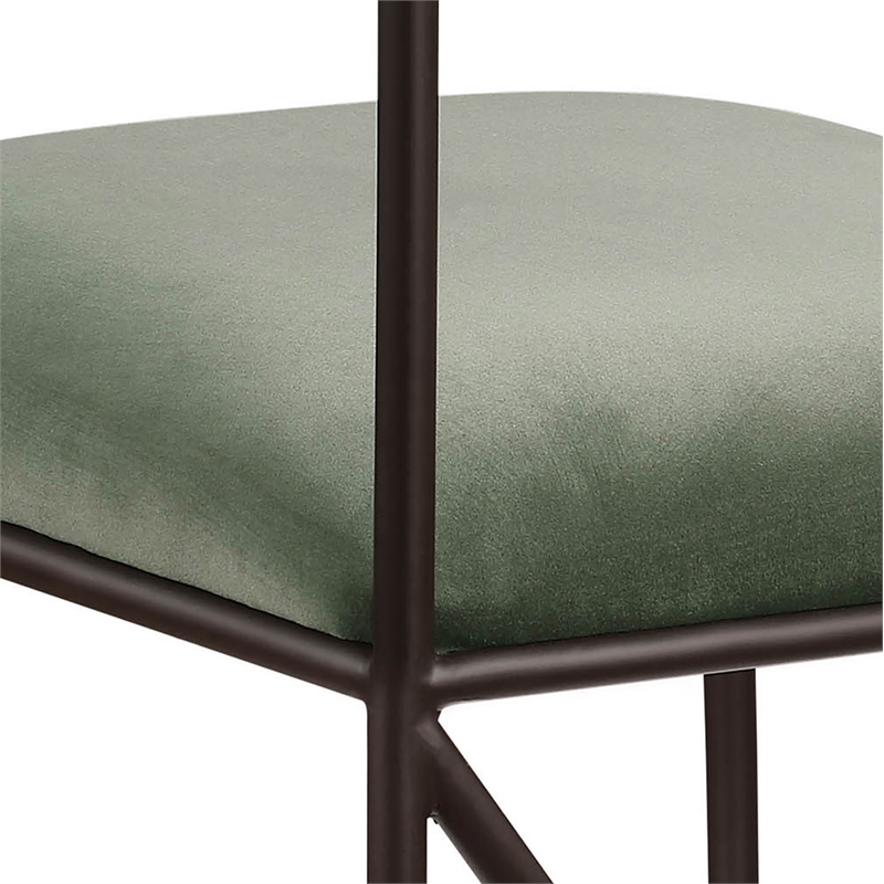 Meridian Furniture Monarch Green Velvet Upholstered Counter Stool (Set of 2)