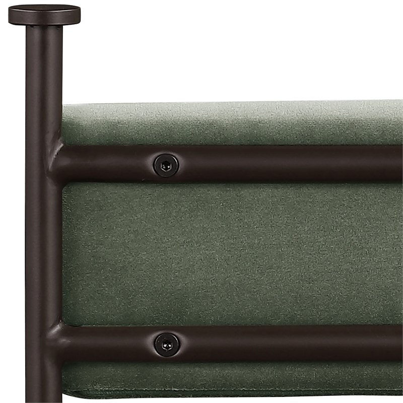 Meridian Furniture Monarch Green Velvet Upholstered Counter Stool (Set of 2)