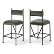 Meridian Furniture Monarch Green Velvet Upholstered Counter Stool (Set of 2)