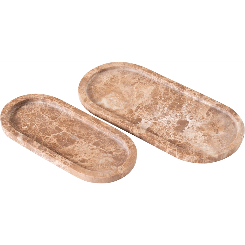 Meridian Furniture Vanta Beige Genuine Marble 2pc. Tray