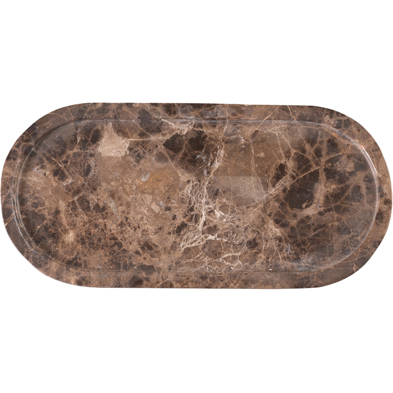 Meridian Furniture Vanta Brown Genuine Marble 2pc. Tray