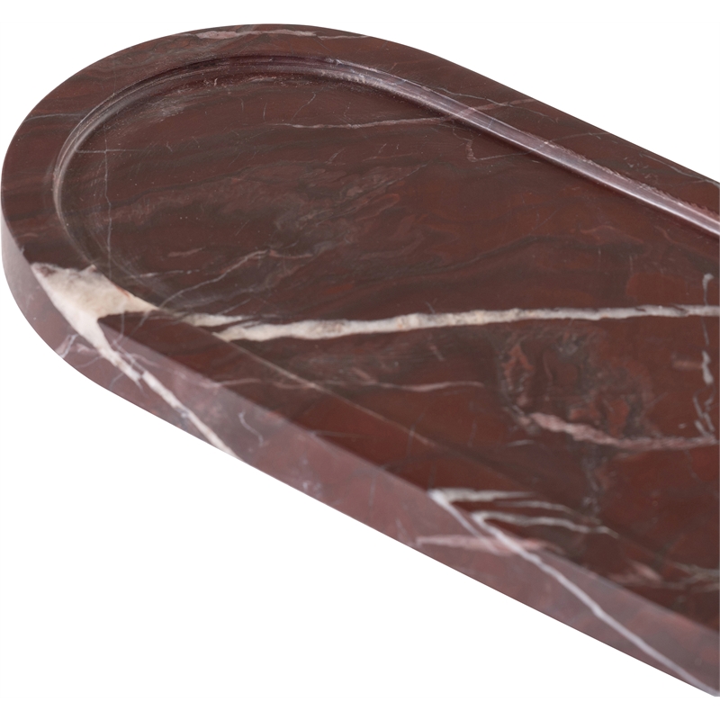Meridian Furniture Vanta Cherry Genuine Marble 2pc. Tray