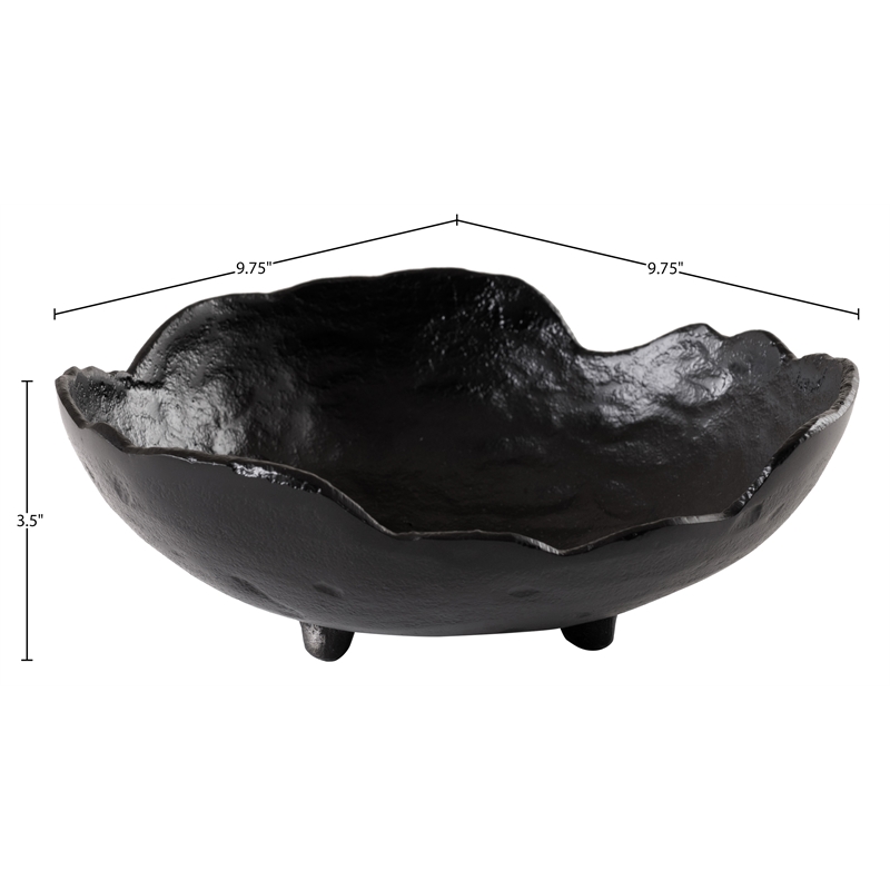 Meridian Furniture Calyx Black Aluminum Bowl