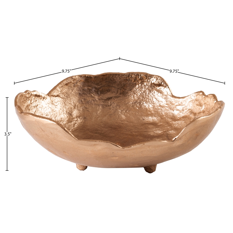 Meridian Furniture Calyx Brass Aluminum Bowl