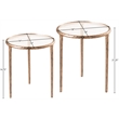 Meridian Furniture Evren Glass Top 2pc Nesting End / Side Table