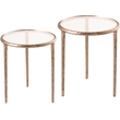 Meridian Furniture Evren Glass Top 2pc Nesting End / Side Table