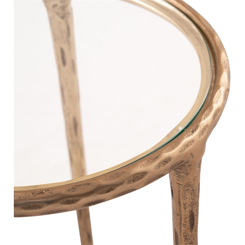 Meridian Furniture Evren Glass Top 2pc Nesting End / Side Table