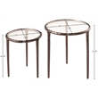 Meridian Furniture Evren Glass Top 2pc Nesting End / Side Table