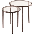 Meridian Furniture Evren Glass Top 2pc Nesting End / Side Table