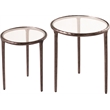 Meridian Furniture Evren Glass Top 2pc Nesting End / Side Table