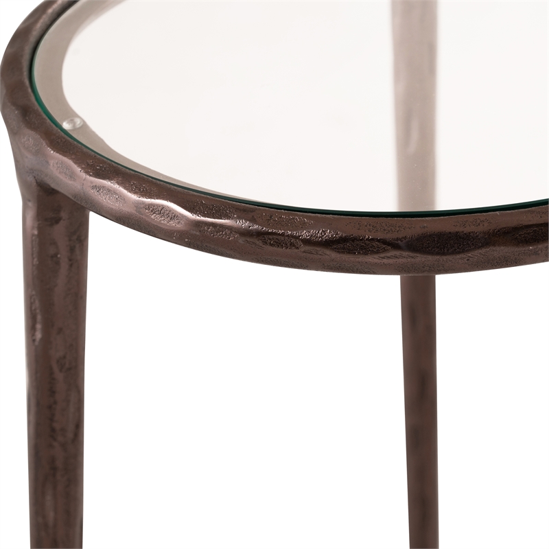 Meridian Furniture Evren Glass Top 2pc Nesting End / Side Table