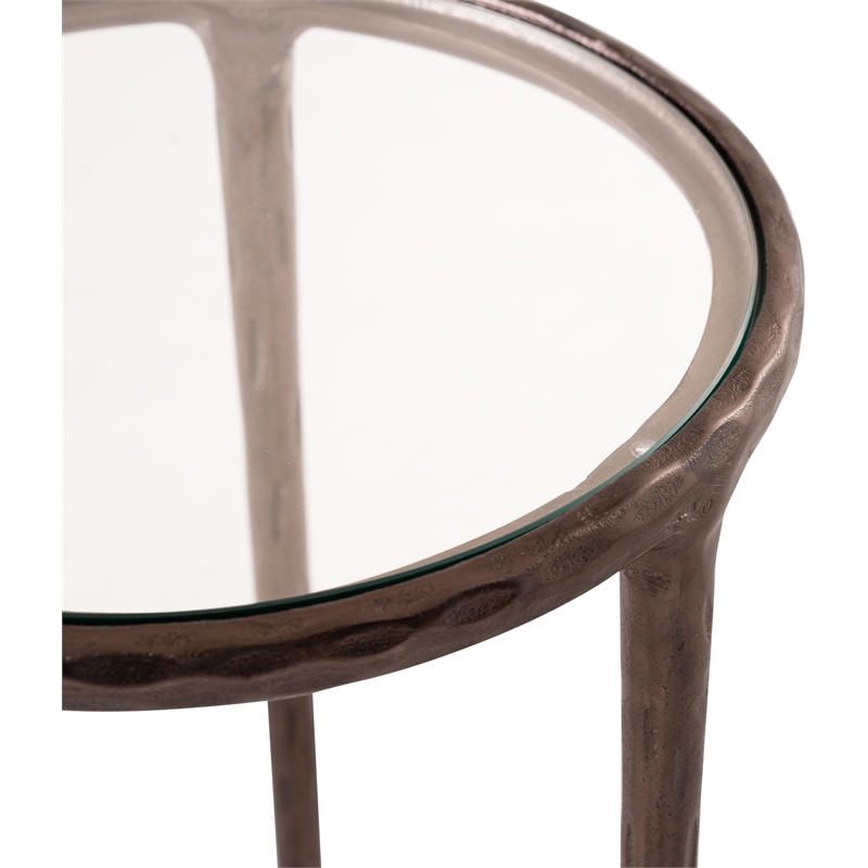 Meridian Furniture Evren Glass Top 2pc Nesting End / Side Table