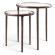 Meridian Furniture Evren Glass Top 2pc Nesting End / Side Table