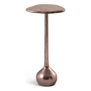 Meridian Furniture Vireo Brown Genuine Marble Top And Aluminum Base Drink Table