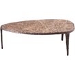 Meridian Furniture Gild Brown Genuine Marble Top And Aluminum Base Coffee Table