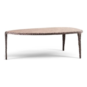 Meridian Furniture Gild Brown Genuine Marble Top And Aluminum Base Coffee Table