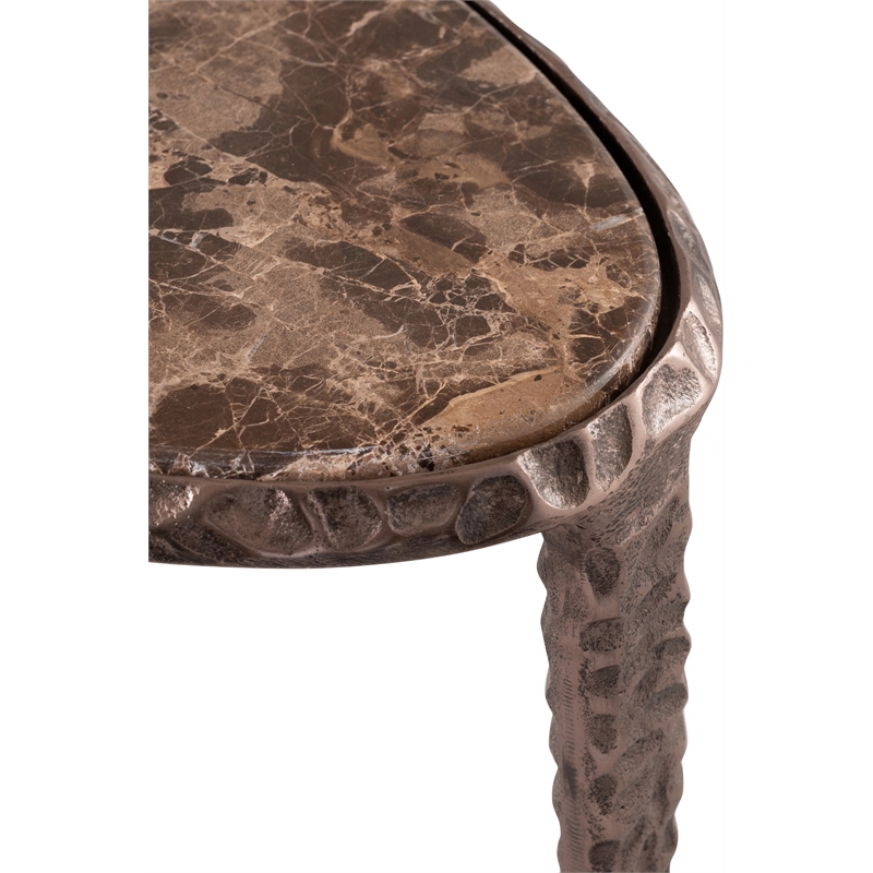 Meridian Furniture Gild Brown Genuine Marble Top End / Side Table