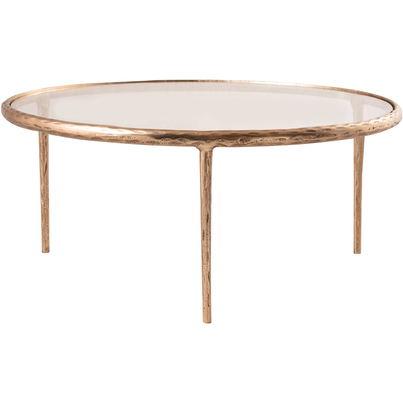 Meridian Furniture Evren Glass Top And Aluminum Base Coffee Table