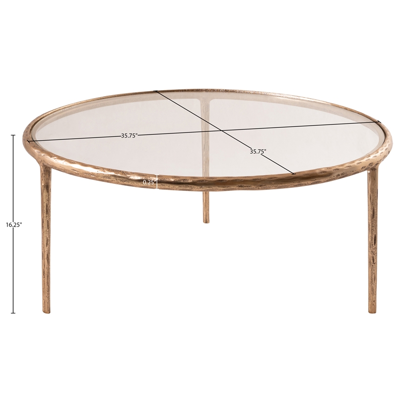 Meridian Furniture Evren Glass Top And Aluminum Base Coffee Table
