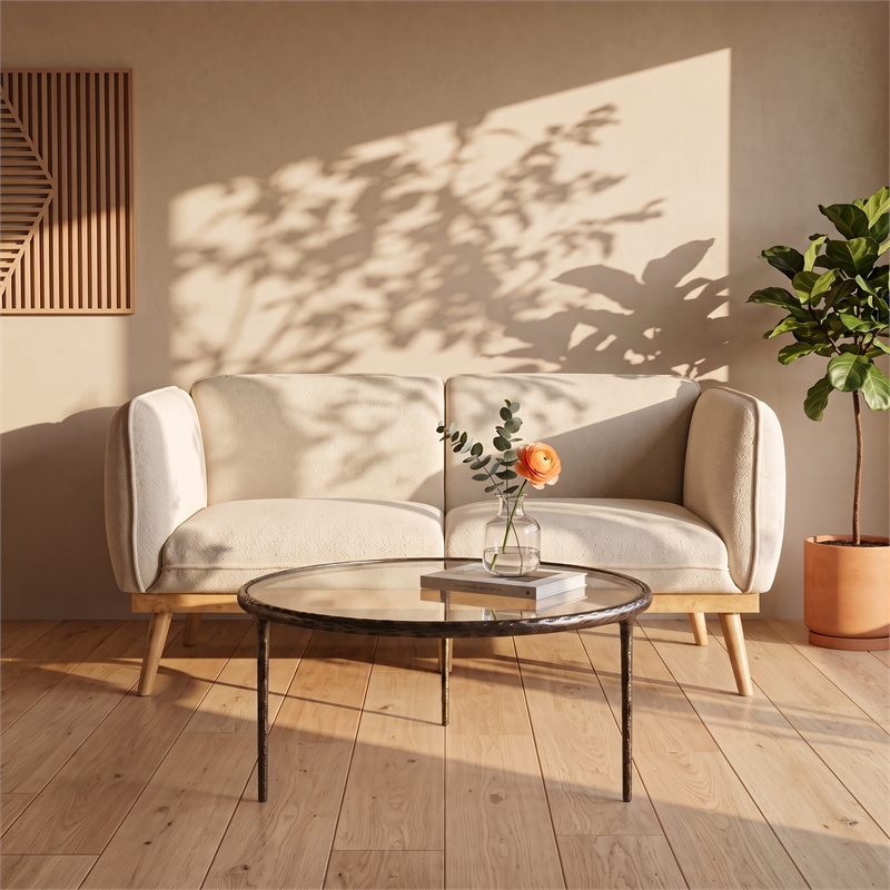 Meridian Furniture Evren Glass Top And Aluminum Base Coffee Table