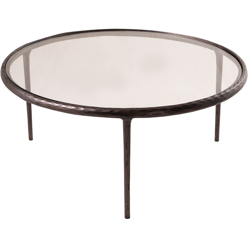 Meridian Furniture Evren Glass Top And Aluminum Base Coffee Table