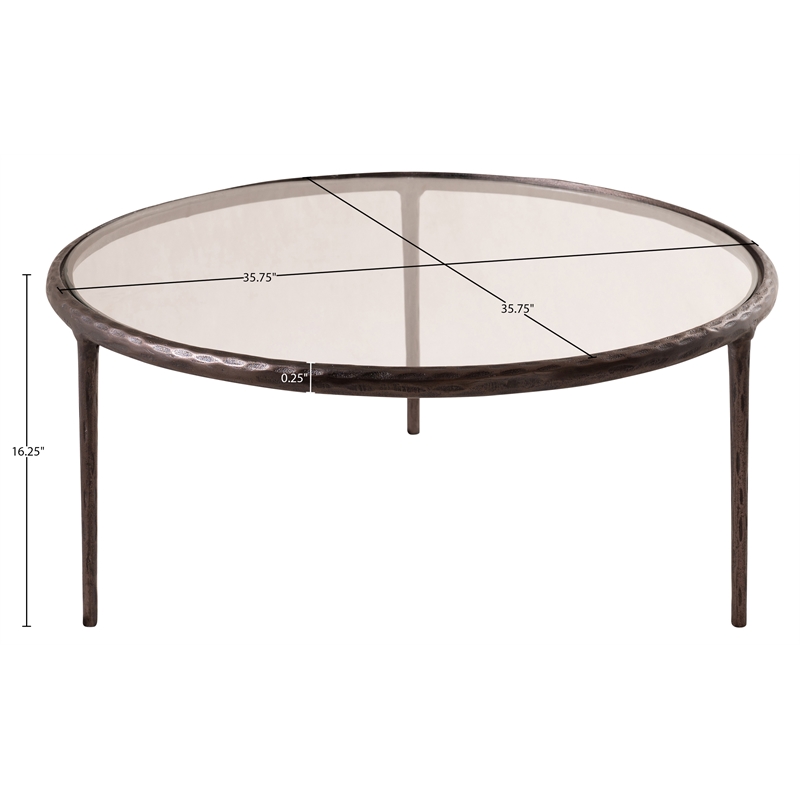 Meridian Furniture Evren Glass Top And Aluminum Base Coffee Table