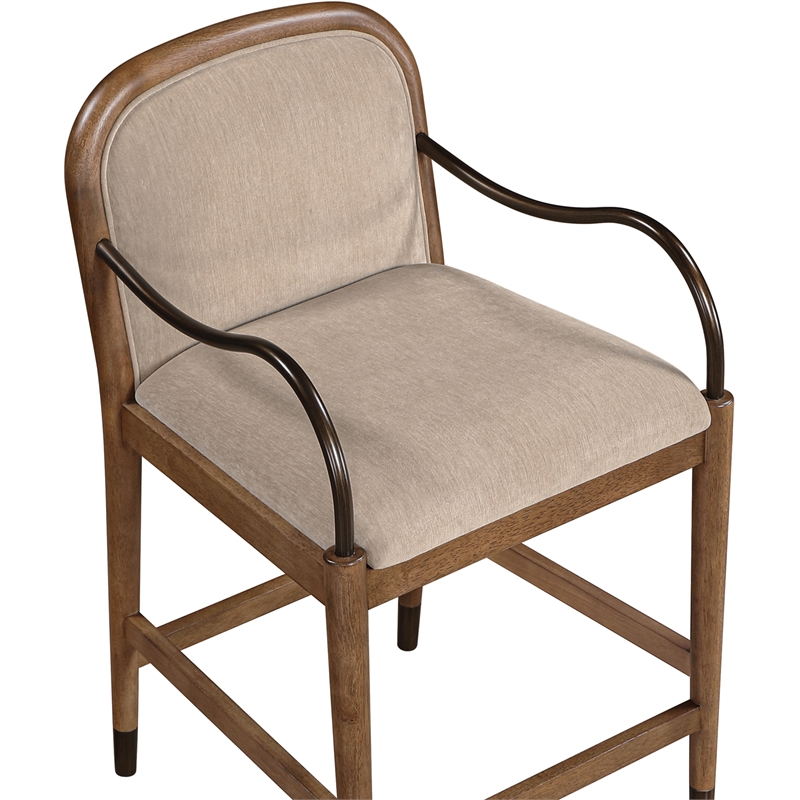 Meridian Furniture Cambria Beige Fabric Counter Stool