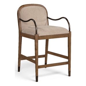 Meridian Furniture Cambria Beige Fabric Counter Stool