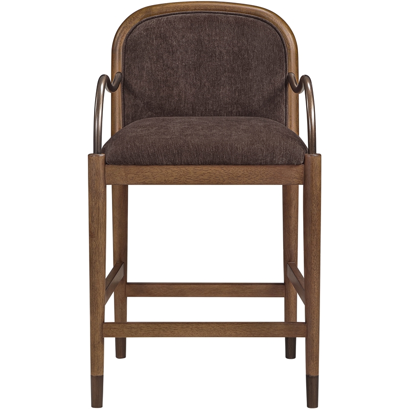 Meridian Furniture Cambria Brown Fabric Counter Stool