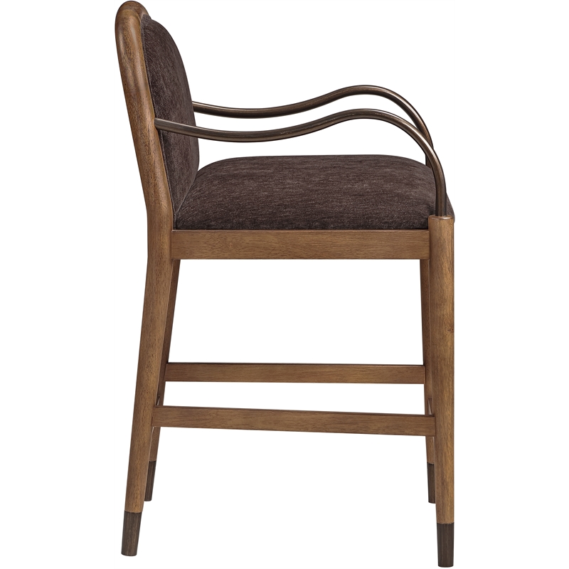 Meridian Furniture Cambria Brown Fabric Counter Stool
