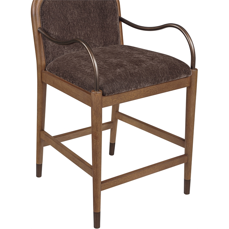 Meridian Furniture Cambria Brown Fabric Counter Stool