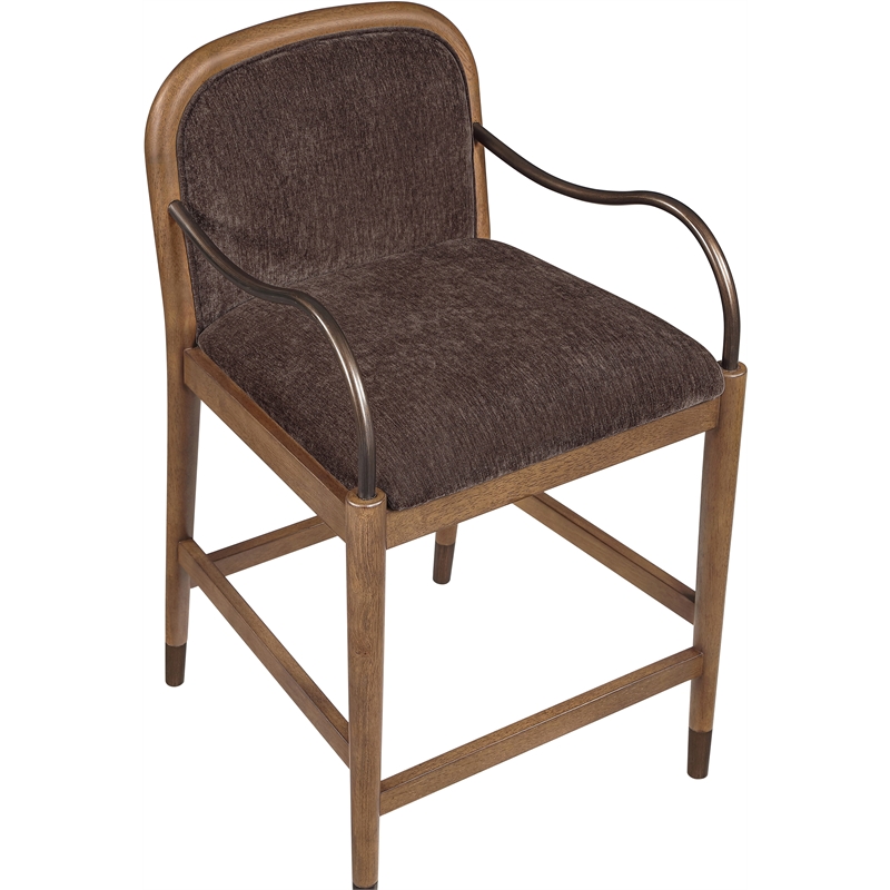 Meridian Furniture Cambria Brown Fabric Counter Stool