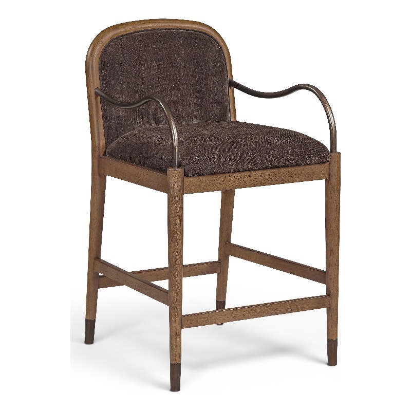 Meridian Furniture Cambria Brown Fabric Counter Stool