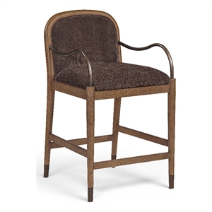 Meridian Furniture Cambria Brown Fabric Counter Stool