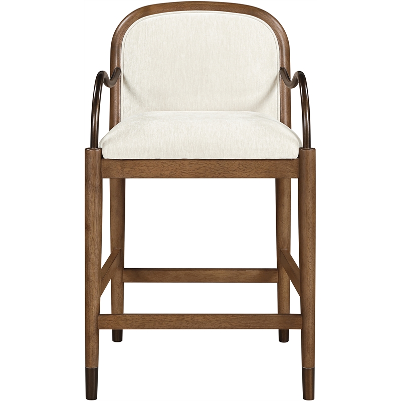 Meridian Furniture Cambria Cream Fabric Counter Stool