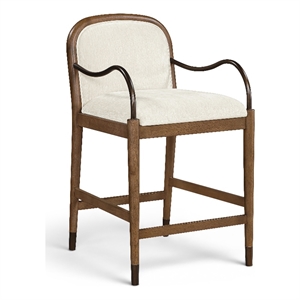 Meridian Furniture Cambria Cream Fabric Counter Stool