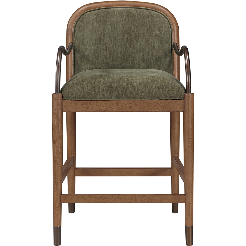 Meridian Furniture Cambria Green Fabric Counter Stool