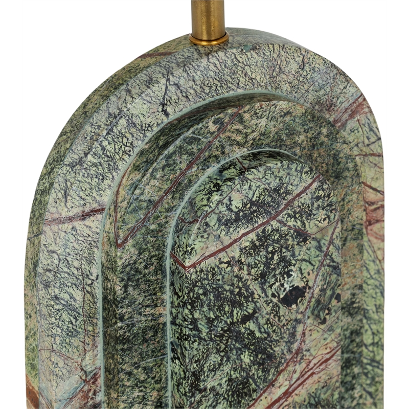 Meridian Furniture Caldera Forest Green Genuine Marble And Fabric Table Lamp