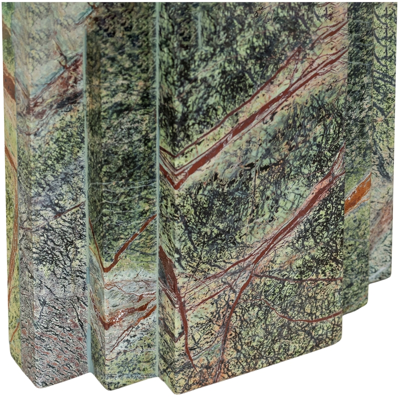 Meridian Furniture Caldera Forest Green Genuine Marble And Fabric Table Lamp