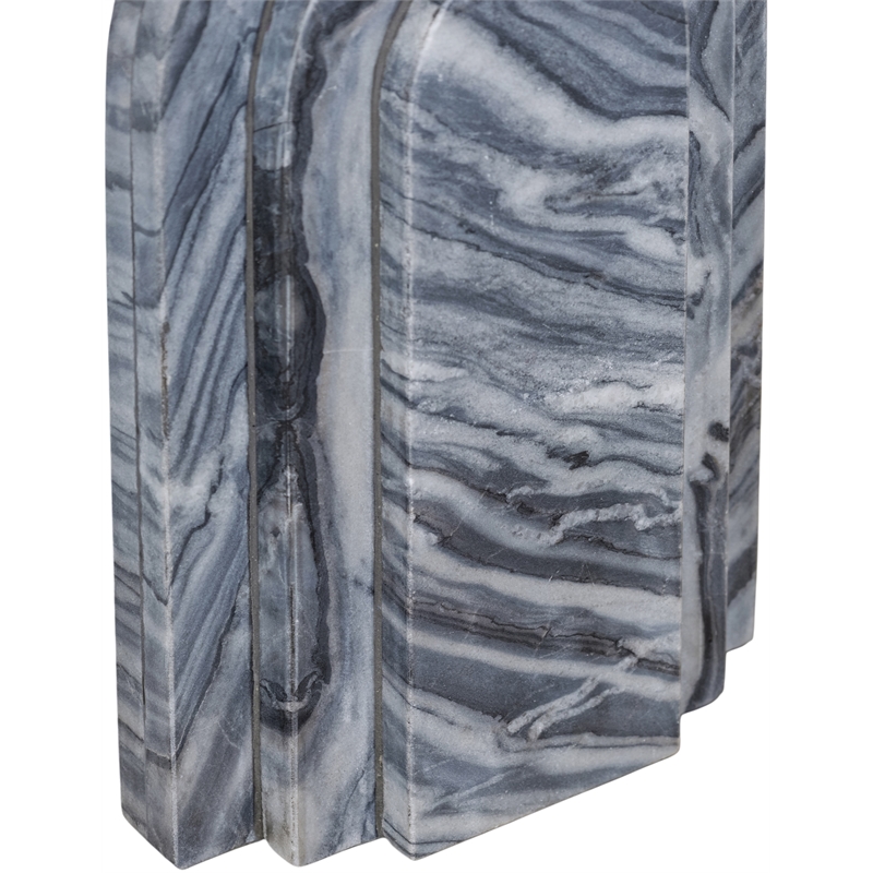 Meridian Furniture Caldera Grey Genuine Marble And Fabric Table Lamp